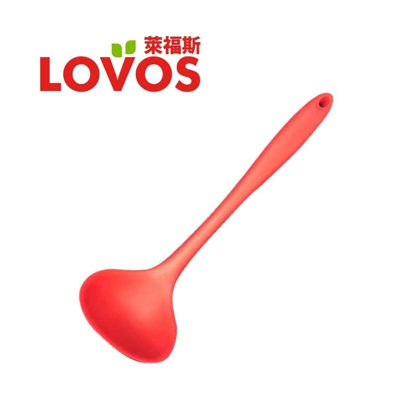 LOVOS 28.5cm 矽膠湯勺 (紅色)